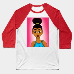 Cute brown skin girl digital art design Baseball T-Shirt